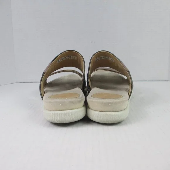 ECCO DAMARA II Slide Leather Flats Sandal Licorice/Deep Taupe 10 US/41 EU - Picture 5 of 9